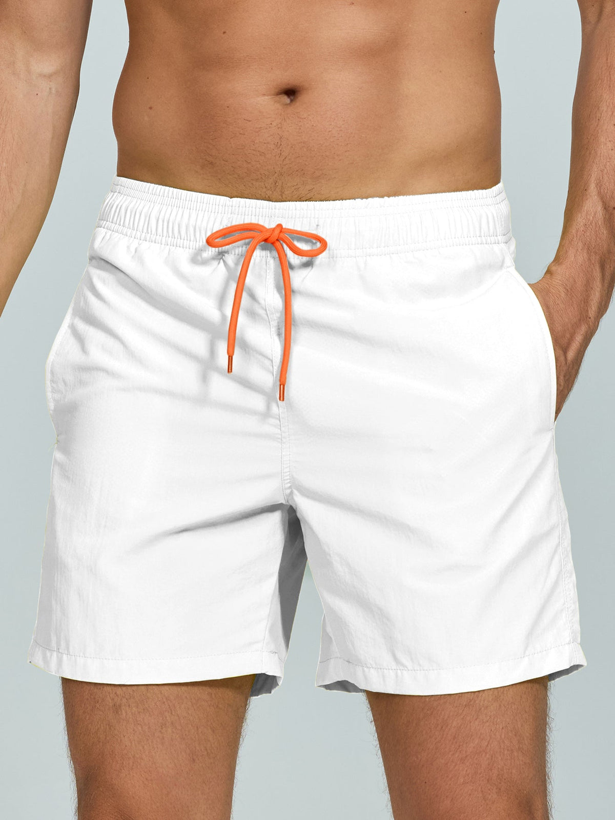 Man Mid Length Drawstring Swim Shorts
