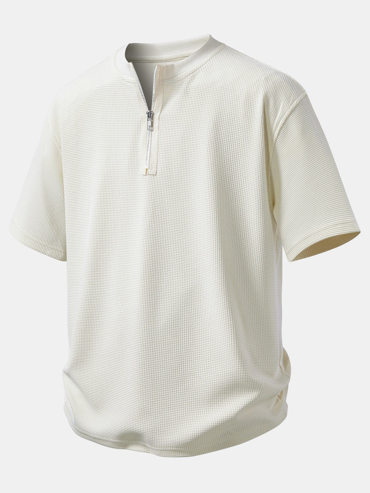 Relax Fit Zipper Waffle T-Shirt