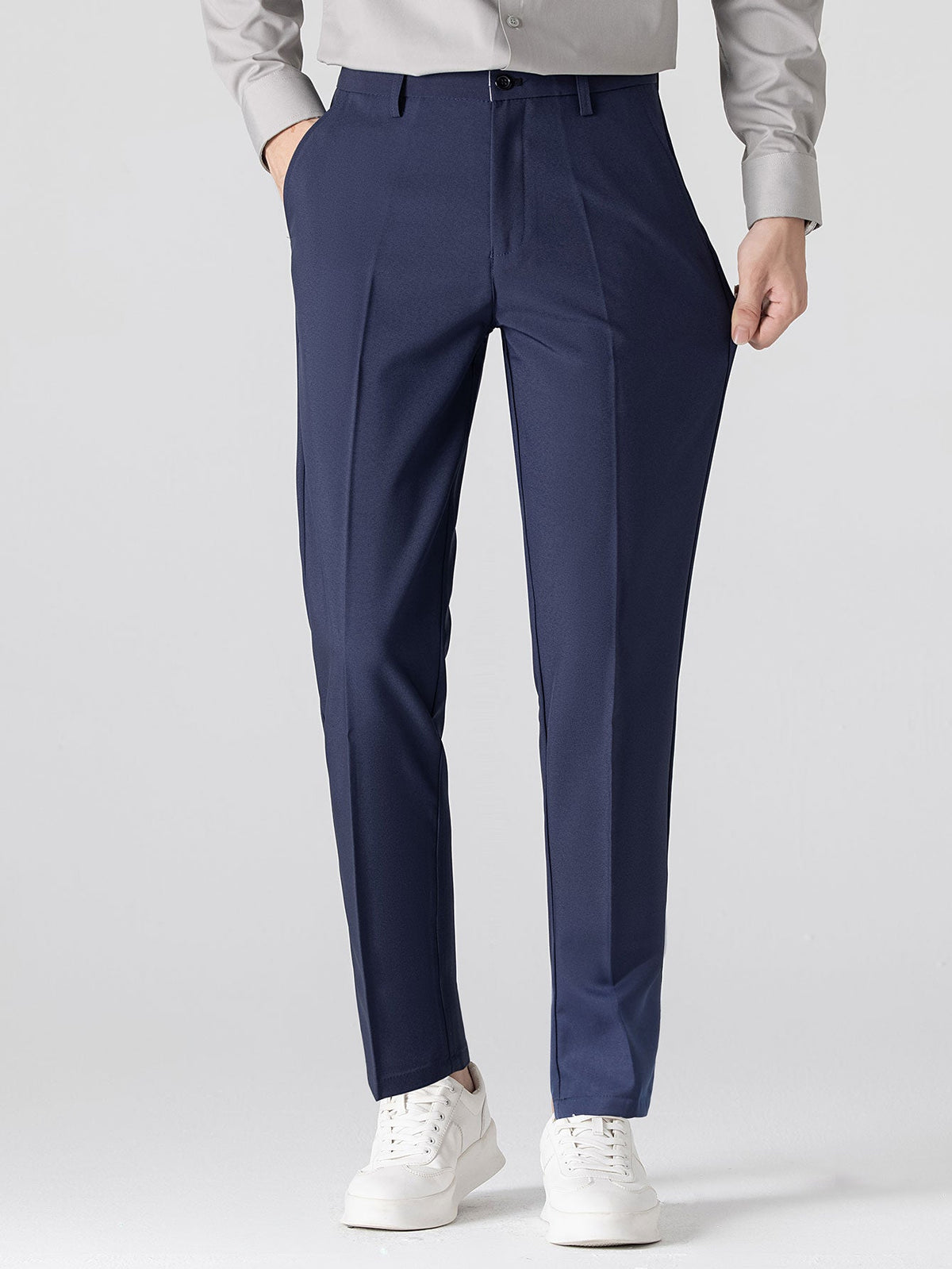 Contrast Jacquard Polo & Slim Fit Tapered Trousers