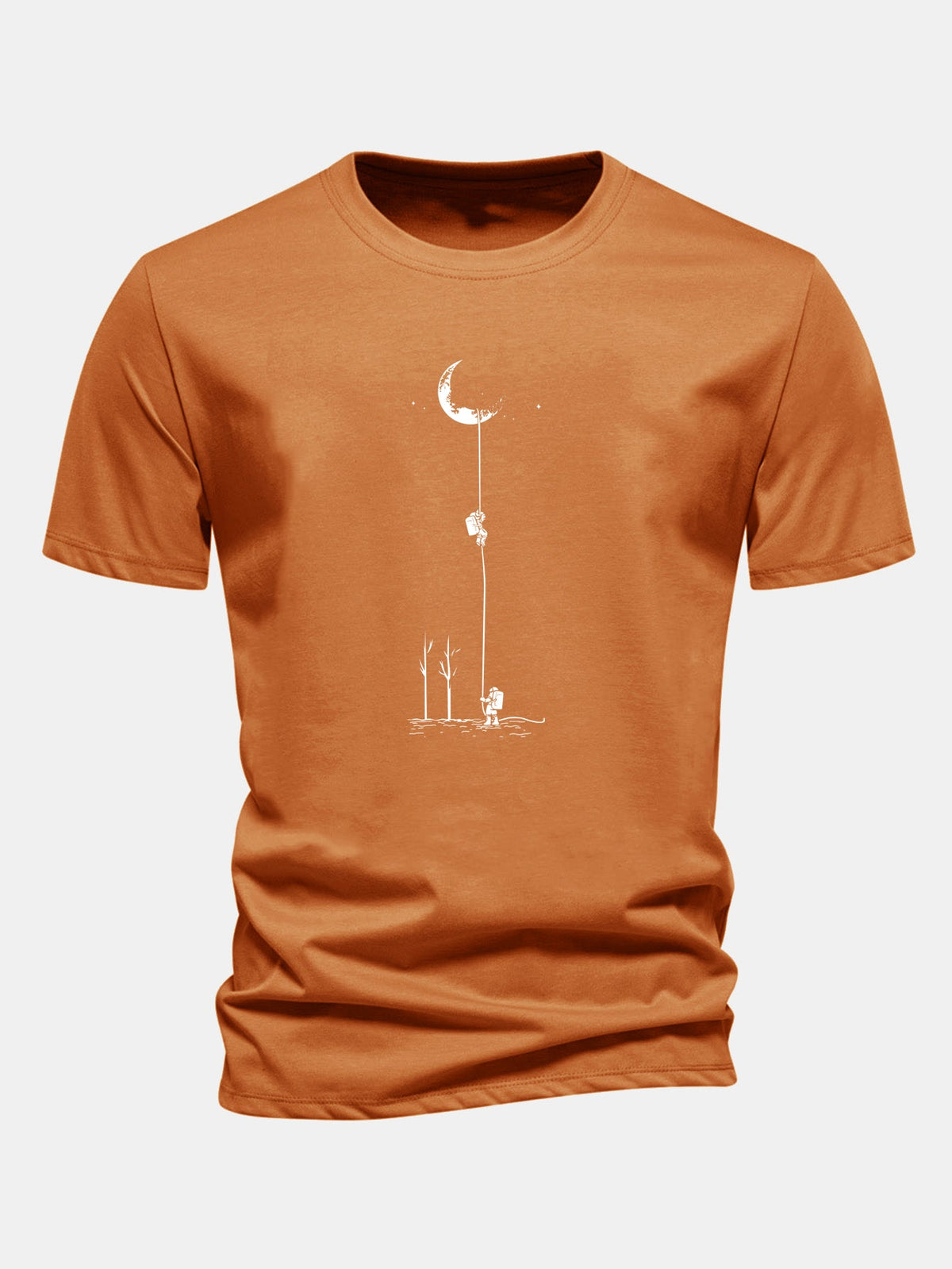 Regular Fit Lunar Astronaut Print Cotton T-Shirt