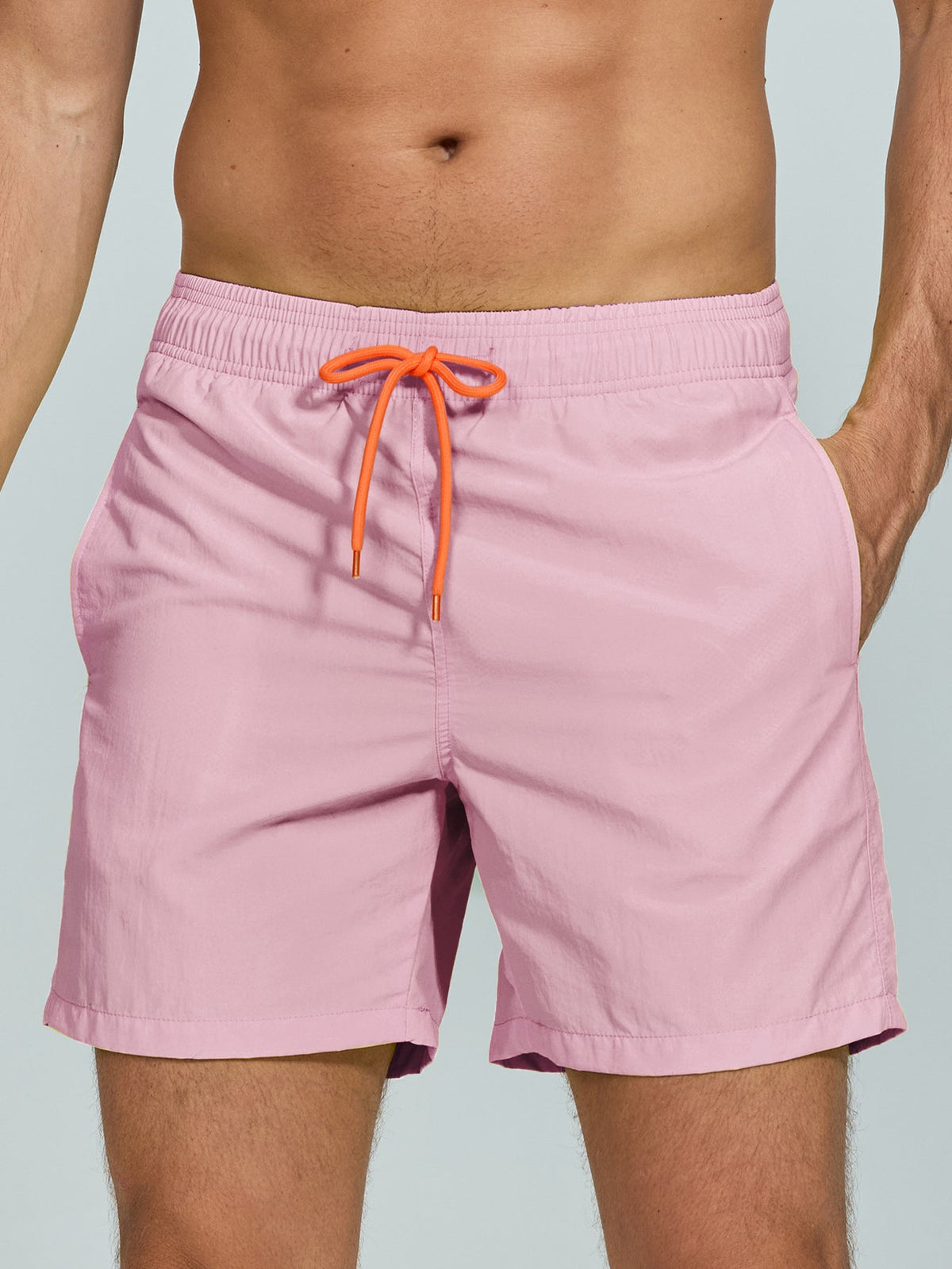 Man Mid Length Drawstring Swim Shorts
