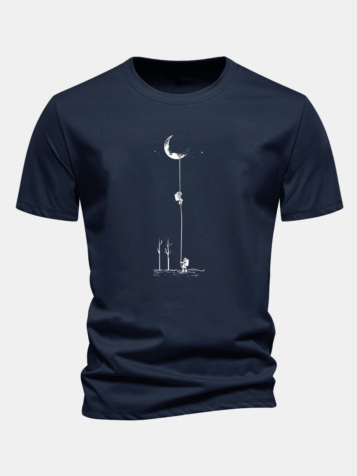 Regular Fit Lunar Astronaut Print Cotton T-Shirt