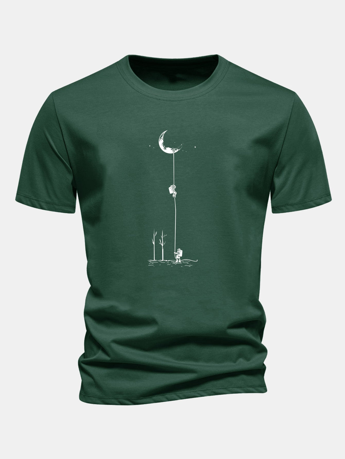 Regular Fit Lunar Astronaut Print Cotton T-Shirt