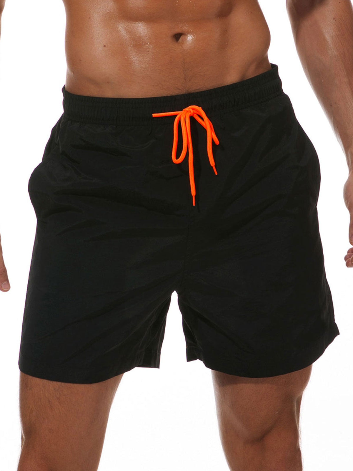 Man Mid Length Drawstring Swim Shorts