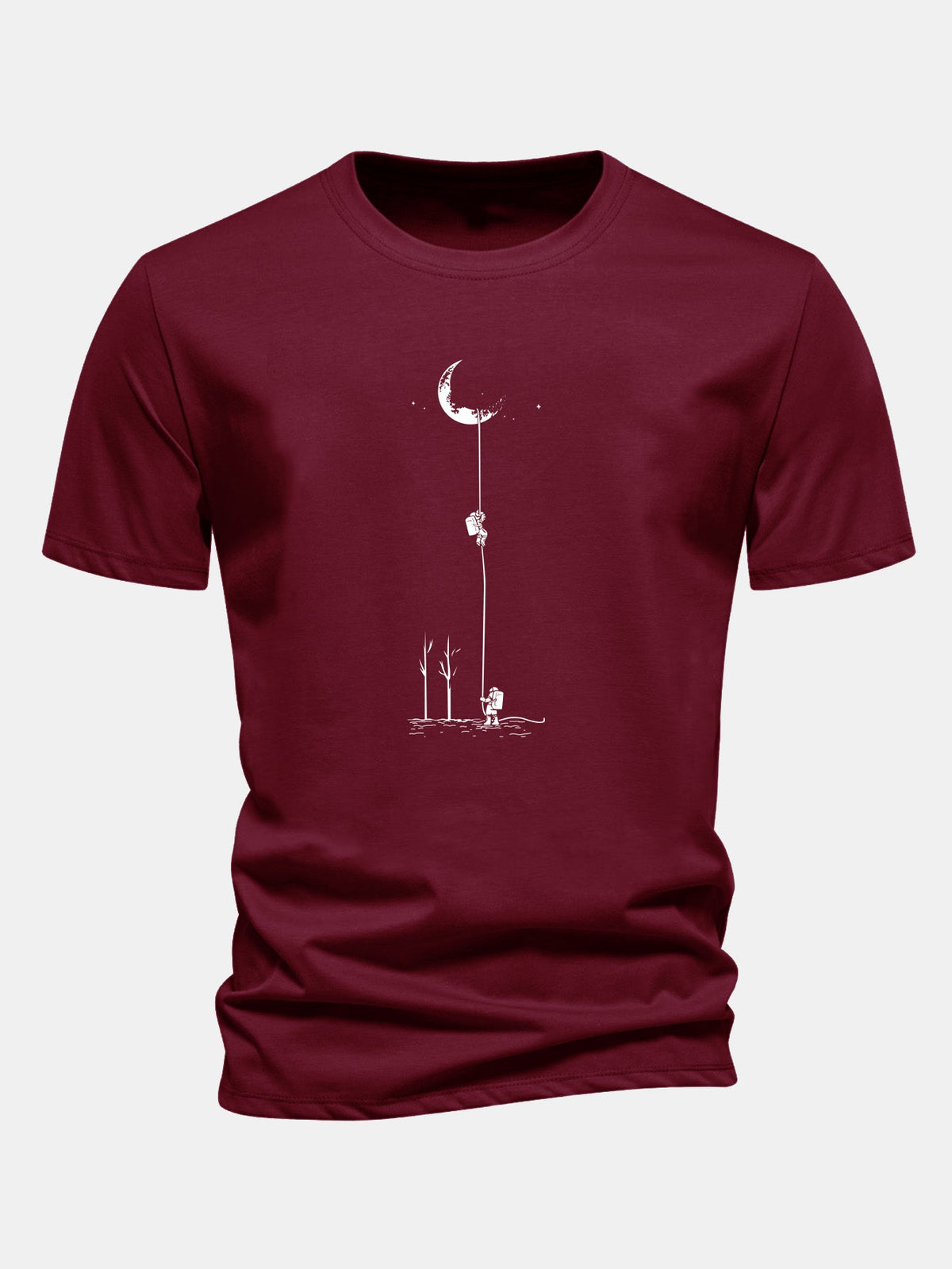 Regular Fit Lunar Astronaut Print Cotton T-Shirt