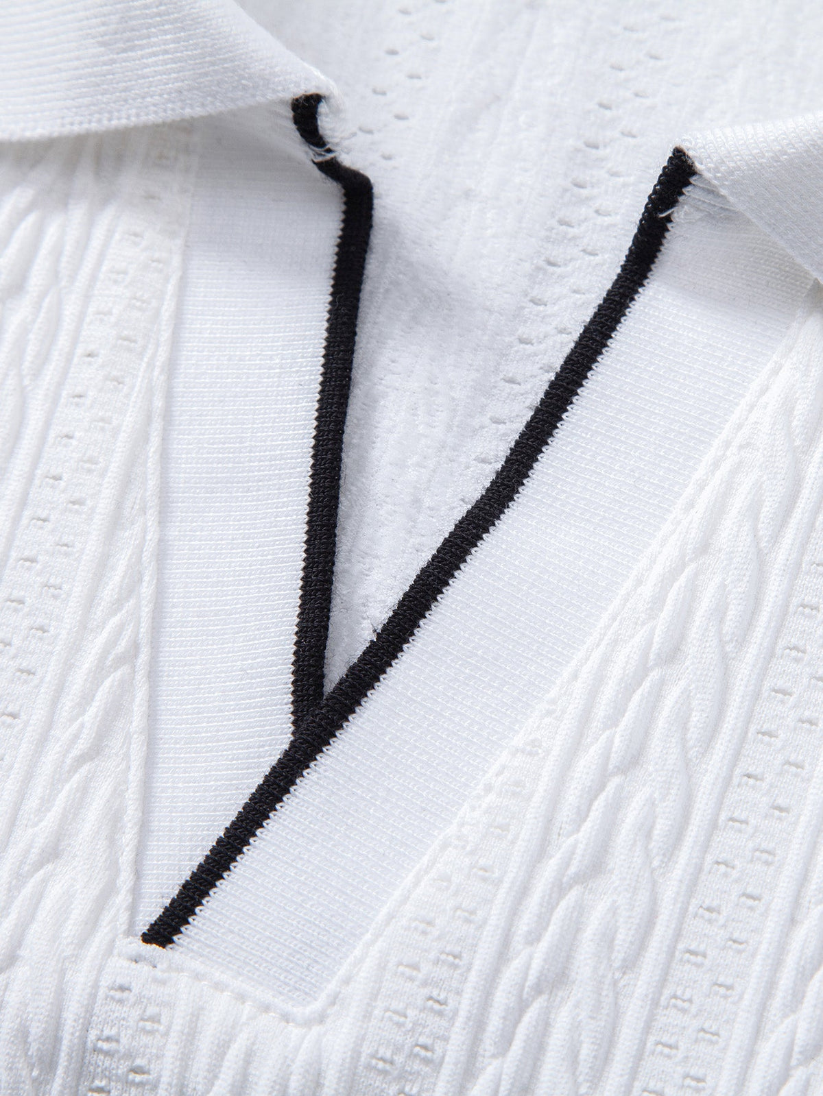 Geometric Jacquard Johnny Collar Polo